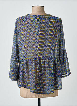 Top imprimé fantaisie manches 3/4 bleu ANTONELLO SERIO femme