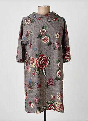 Robe courte manches courtes manches courtes marron ANTONELLO SERIO femme
