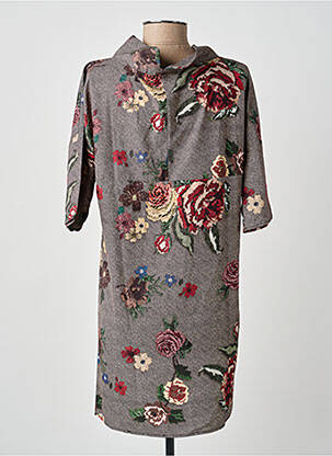 Robe courte manches courtes manches courtes marron ANTONELLO SERIO femme