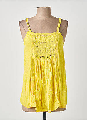 Top coupe fluide sans manche jaune BELLAWAY femme