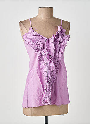 Top coupe cintrée sans manche violet BELLAWAY femme