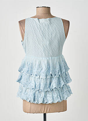 Top col v sans manche bleu BELLAWAY femme