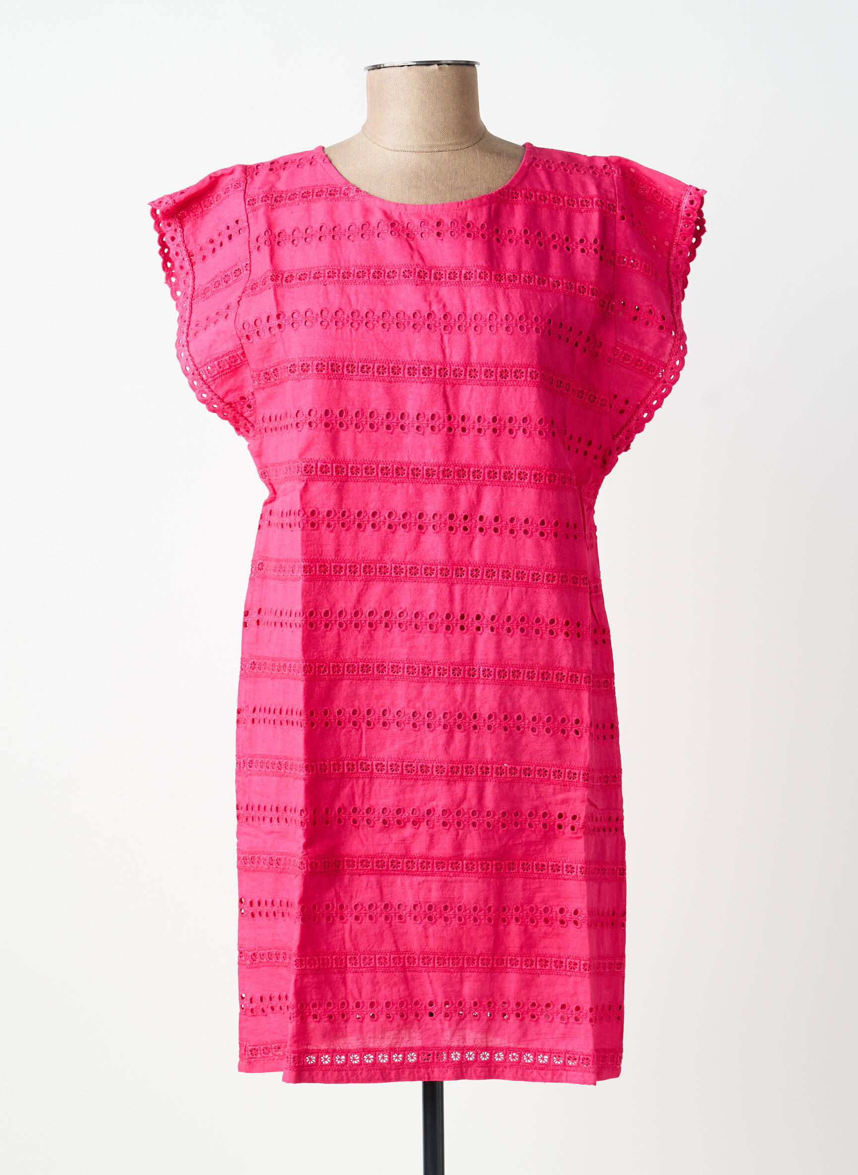 Robe courte manches courtes manches courtes rose BELLAWAY femme