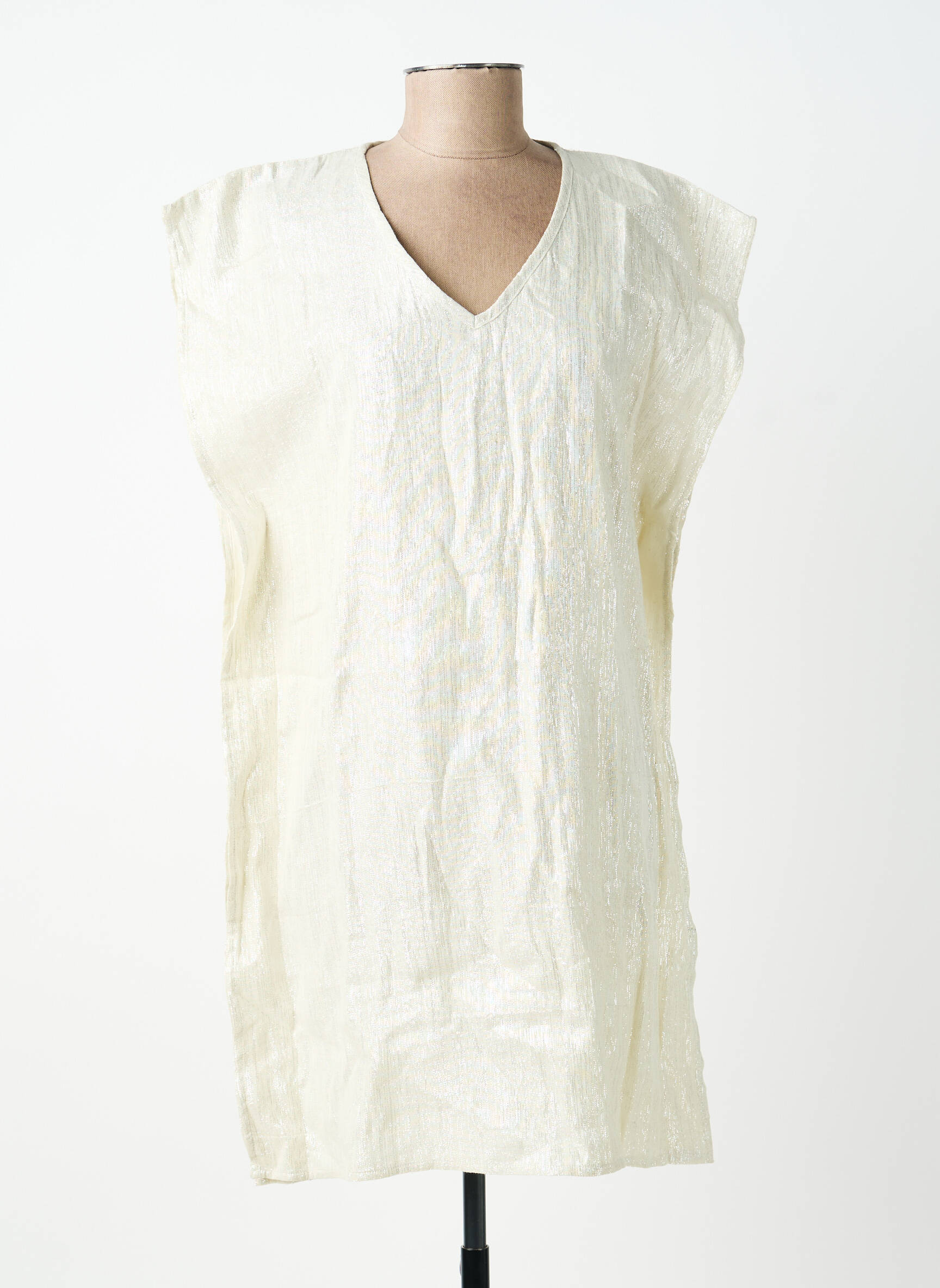 Robe courte manches courtes manches courtes argent BELLAWAY femme