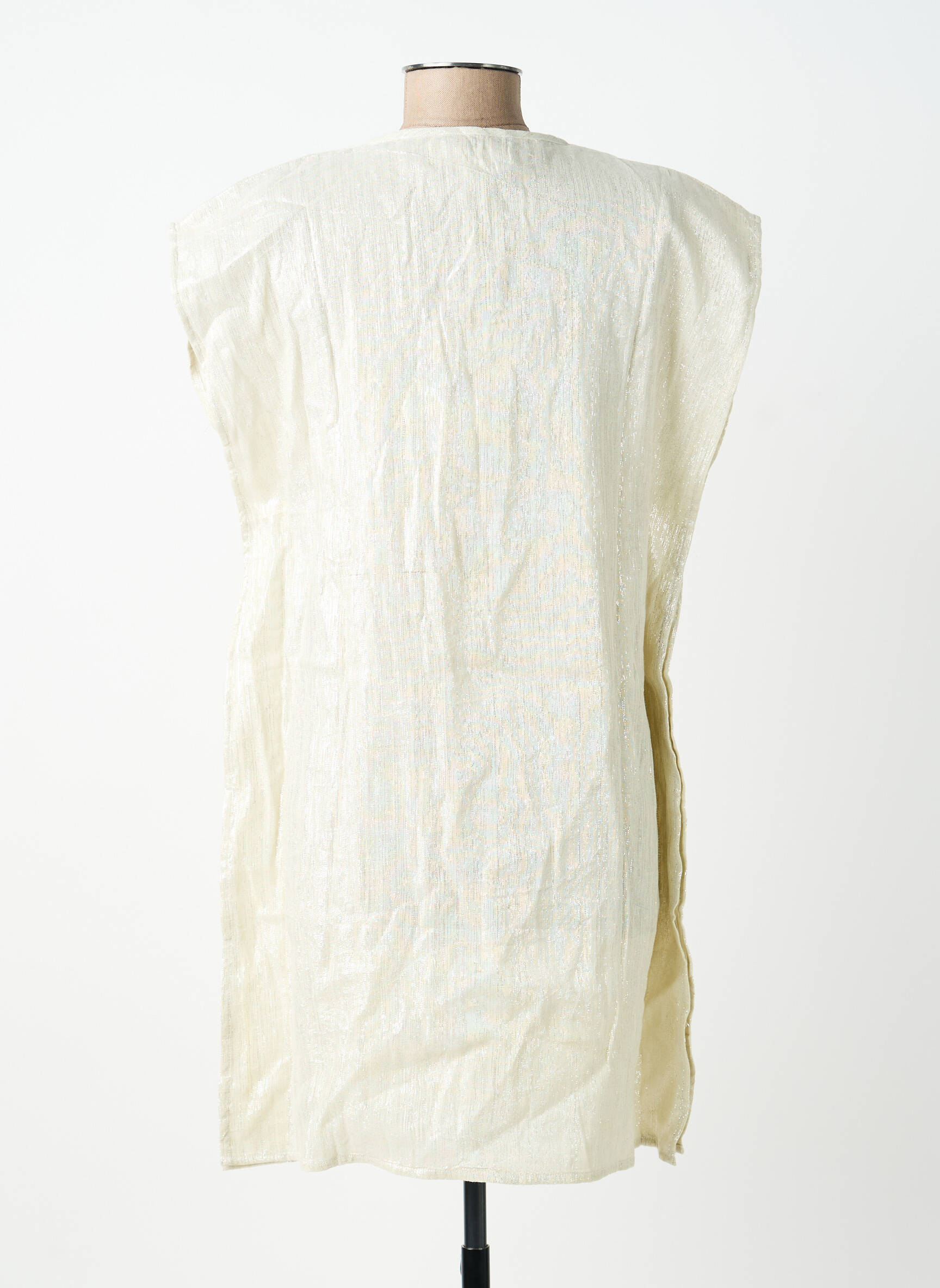 Robe courte manches courtes manches courtes argent BELLAWAY femme