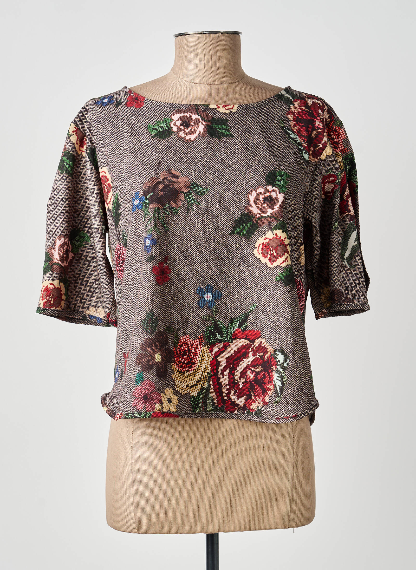 Top manches courtes manches courtes marron ANTONELLO SERIO femme