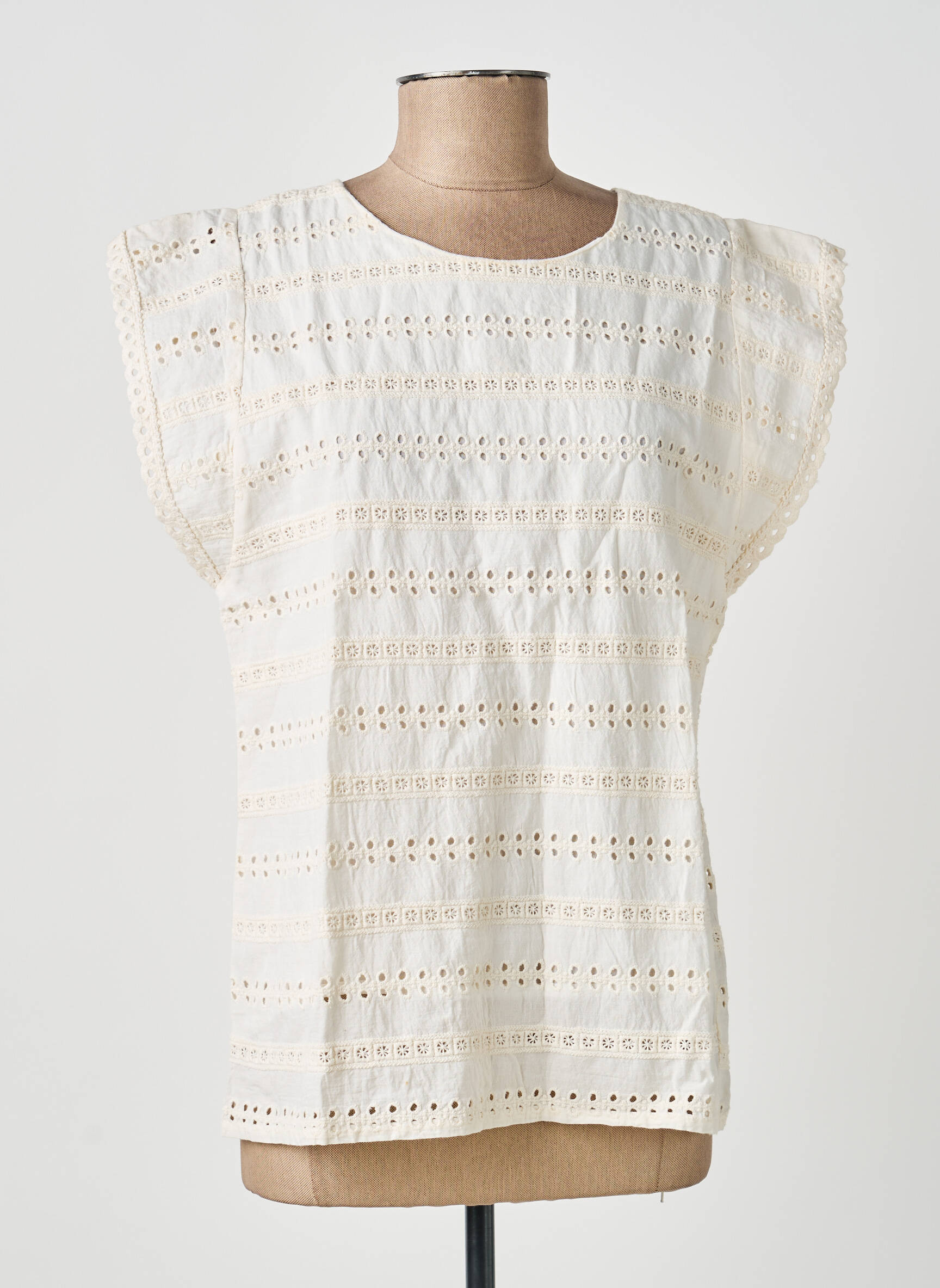 Top manches courtes manches courtes blanc BELLAWAY femme