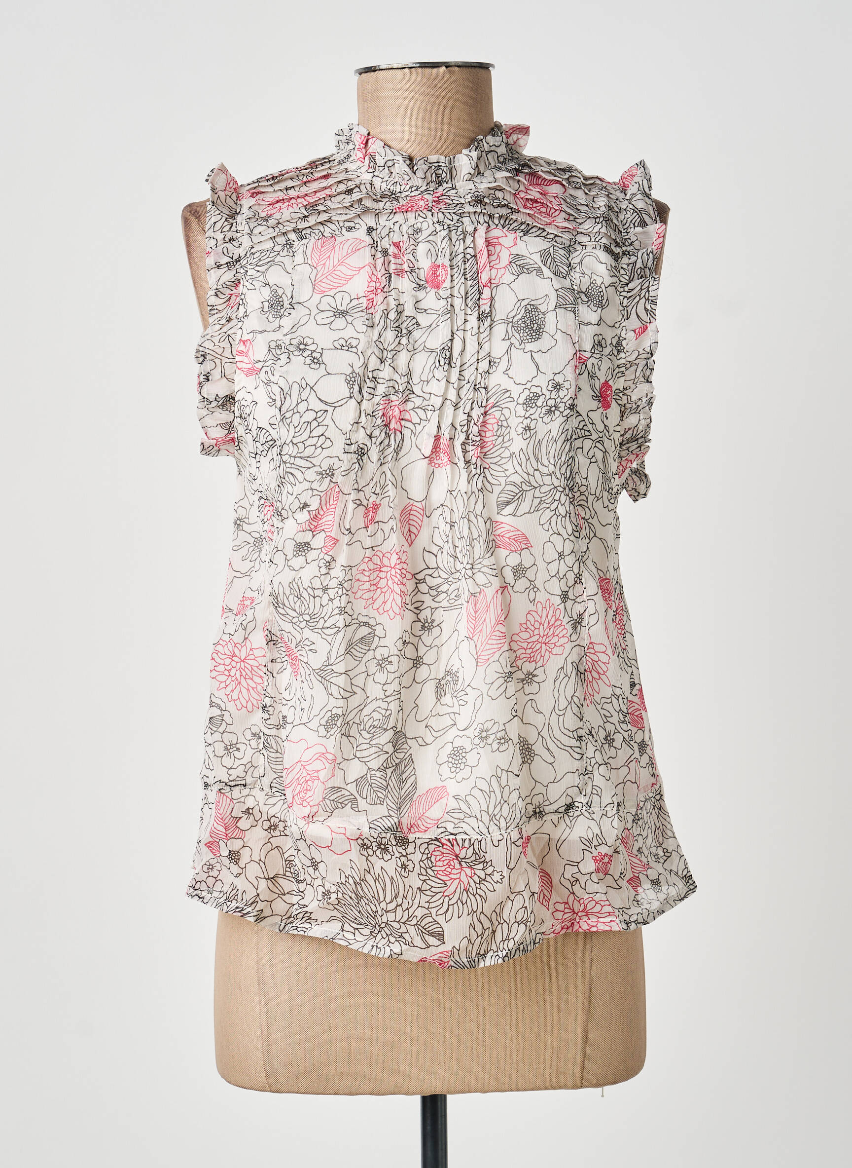 Top coupe fluide manches courtes blanc BELLAWAY femme