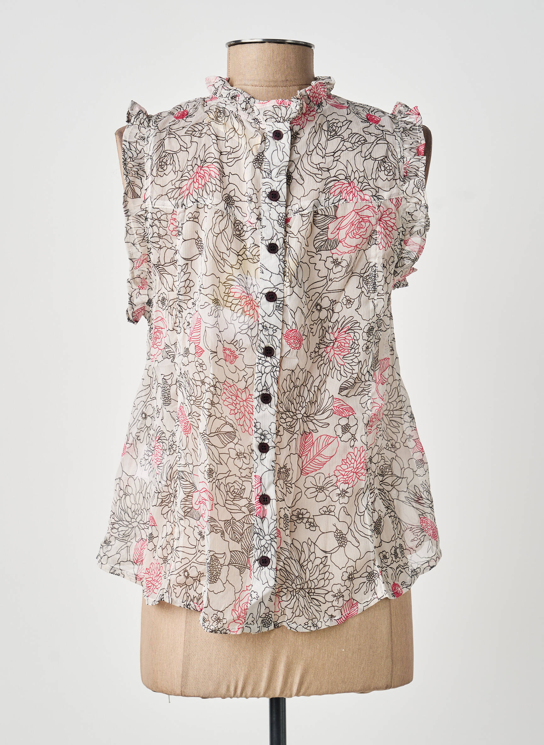 Top coupe fluide manches courtes blanc BELLAWAY femme