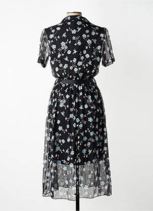 Robe mi-longue coupe fluide manches courtes noir NAS.TY CO' femme
