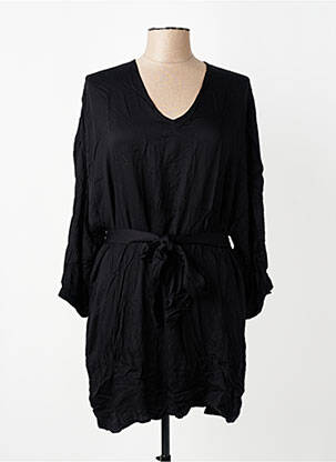 Robe courte coupe fluide manches longues noir CHARLIE JOE femme