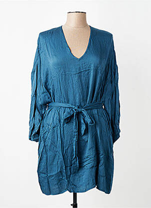 Robe courte coupe fluide manches longues bleu CHARLIE JOE femme