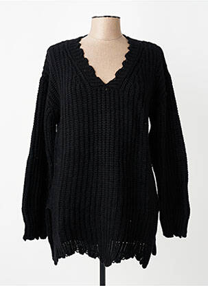 Pull coupe cintrée manches longues noir MARYLEY femme