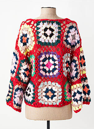 Pull stretch manches longues rouge SOUVENIR femme