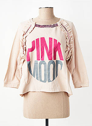 Top tissage jersey manches 3/4 rose NAS.TY CO' femme