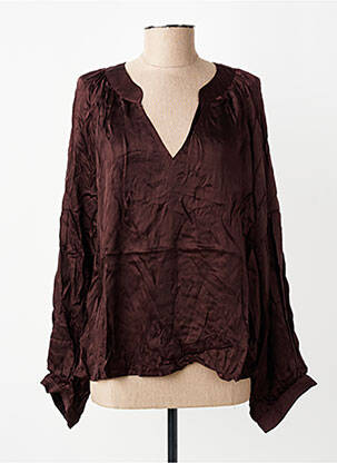 Blouse manches longues manches longues marron CHARLIE JOE femme
