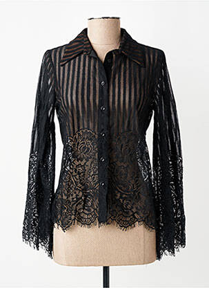 Chemisier coupe cintrée manches longues noir SOUVENIR femme