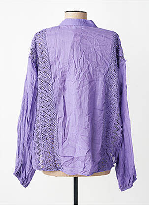 Chemisier tissage crêpe manches longues violet WIYA femme