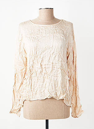 Blouse col rond manches longues beige ANGELA DAVIS femme