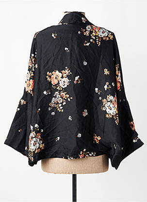 Chemisier imprimé fleurs manches 3/4 noir ANGELA DAVIS femme