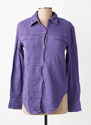 Chemisier coupe cintrée manches longues violet CHARLIE JOE femme
