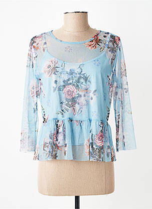Top col rond manches 3/4 bleu ANTONELLO SERIO femme