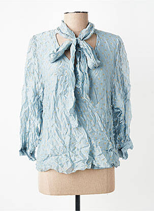 Blouse manches 3/4 manches 3/4 bleu ANGELA DAVIS femme