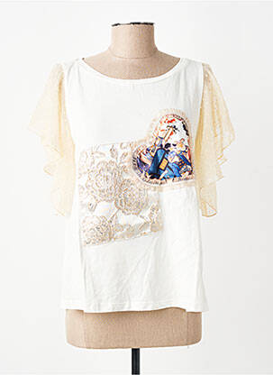T-shirt stretch manches courtes beige NAS.TY CO' femme