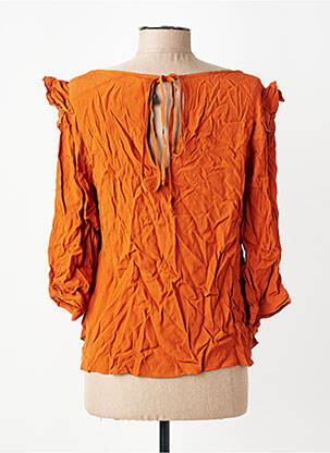 Blouse fermeture boutonnée au dos manches 3/4 orange MARYLEY femme