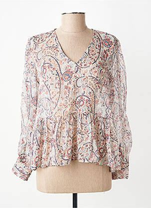Blouse légère et transparente manches longues beige ANGELA DAVIS femme