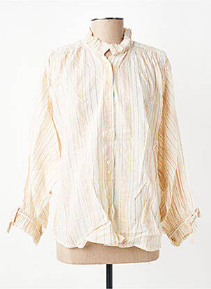 Chemisier tissage crêpe manches 3/4 beige CHARLIE JOE femme