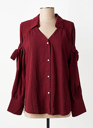 Chemisier tissage crêpe manches longues rouge MARYLEY femme