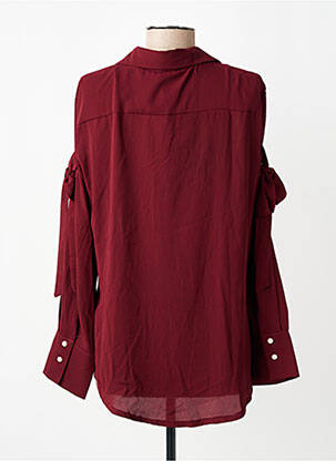Chemisier tissage crêpe manches longues rouge MARYLEY femme