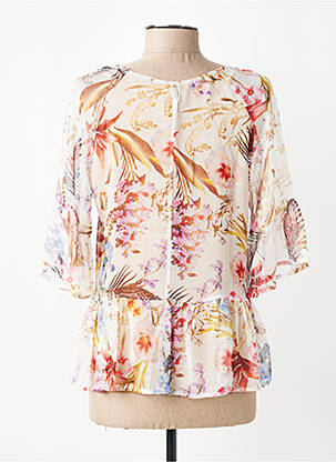 Blouse légère et transparente manches 3/4 blanc ANGELA DAVIS femme