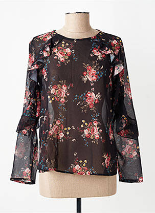 Blouse légère et transparente manches longues noir ANGELA DAVIS femme