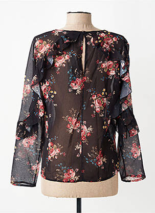 Blouse légère et transparente manches longues noir ANGELA DAVIS femme
