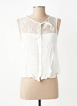 Top stretch sans manche blanc MARYLEY femme