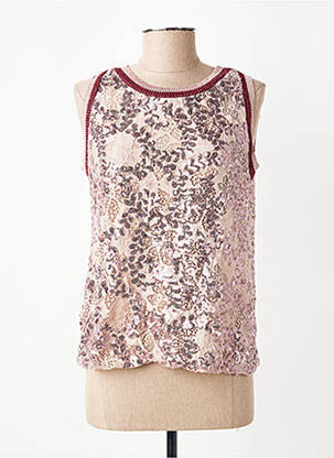 Top stretch sans manche rose ANGELA DAVIS femme