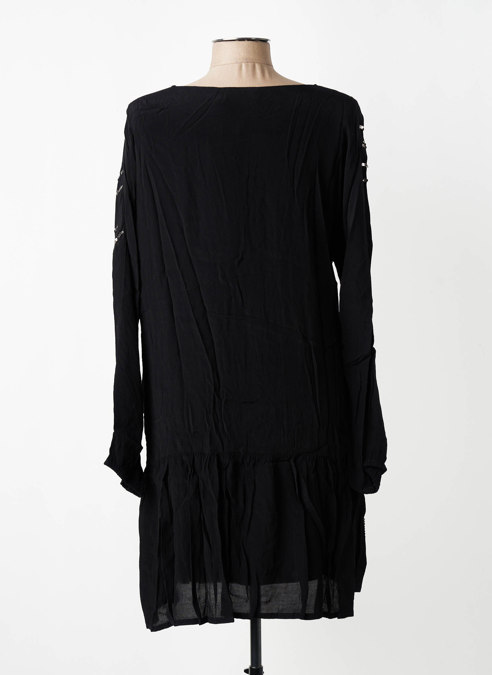 Robe courte manches longues manches longues noir CHARLIE JOE femme