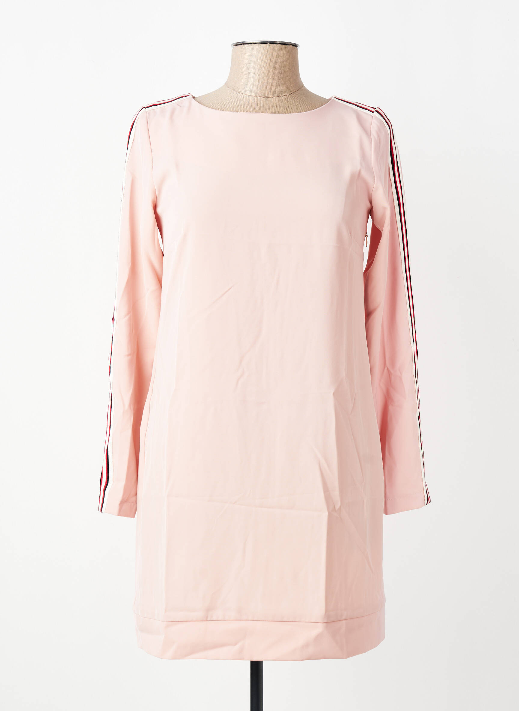 Robe courte manches longues manches longues rose MARYLEY femme