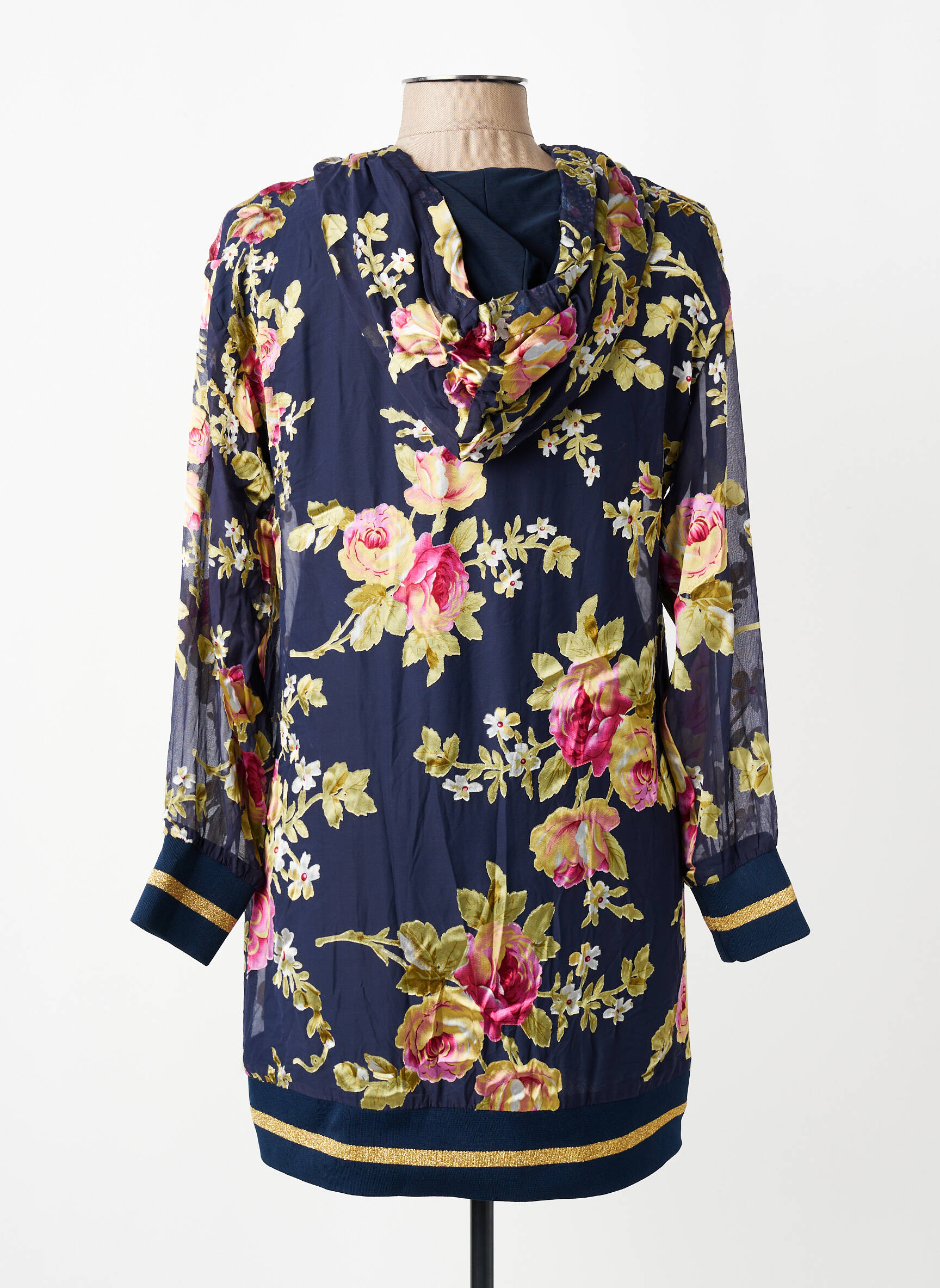 Robe courte manches longues manches longues bleu MARYLEY femme