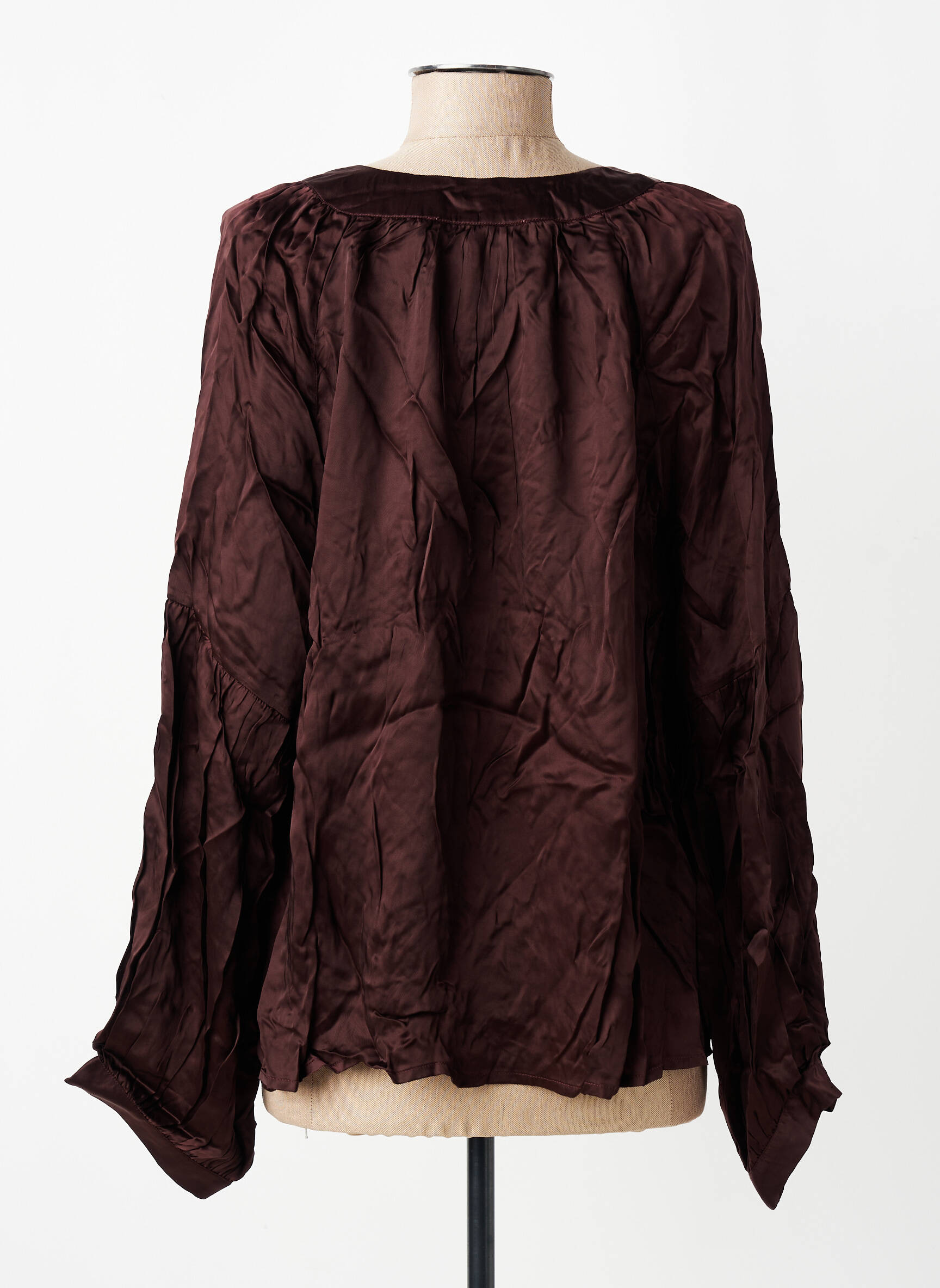 Blouse manches longues manches longues marron CHARLIE JOE femme