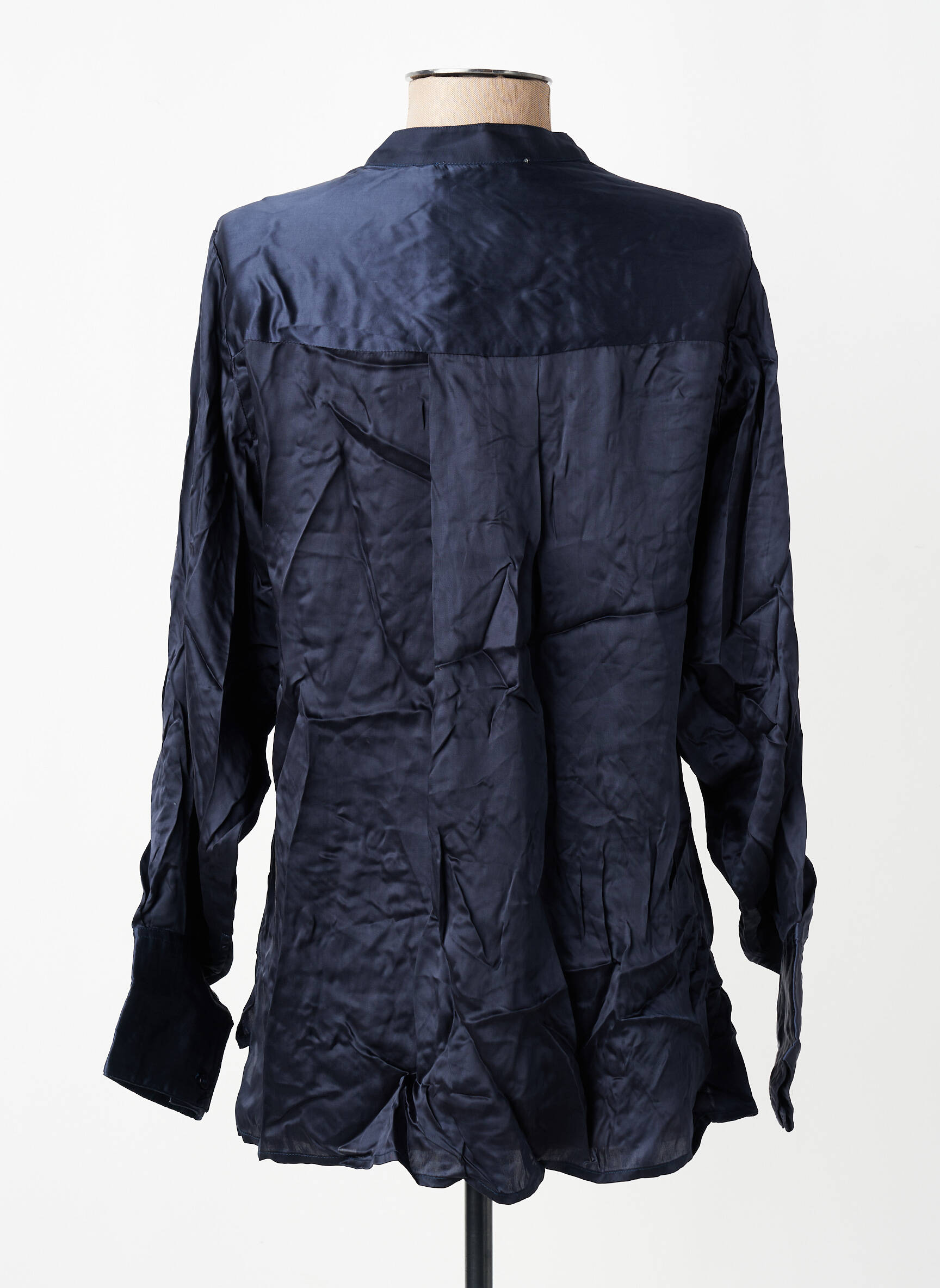 Chemisier col mao manches longues bleu CHARLIE JOE femme