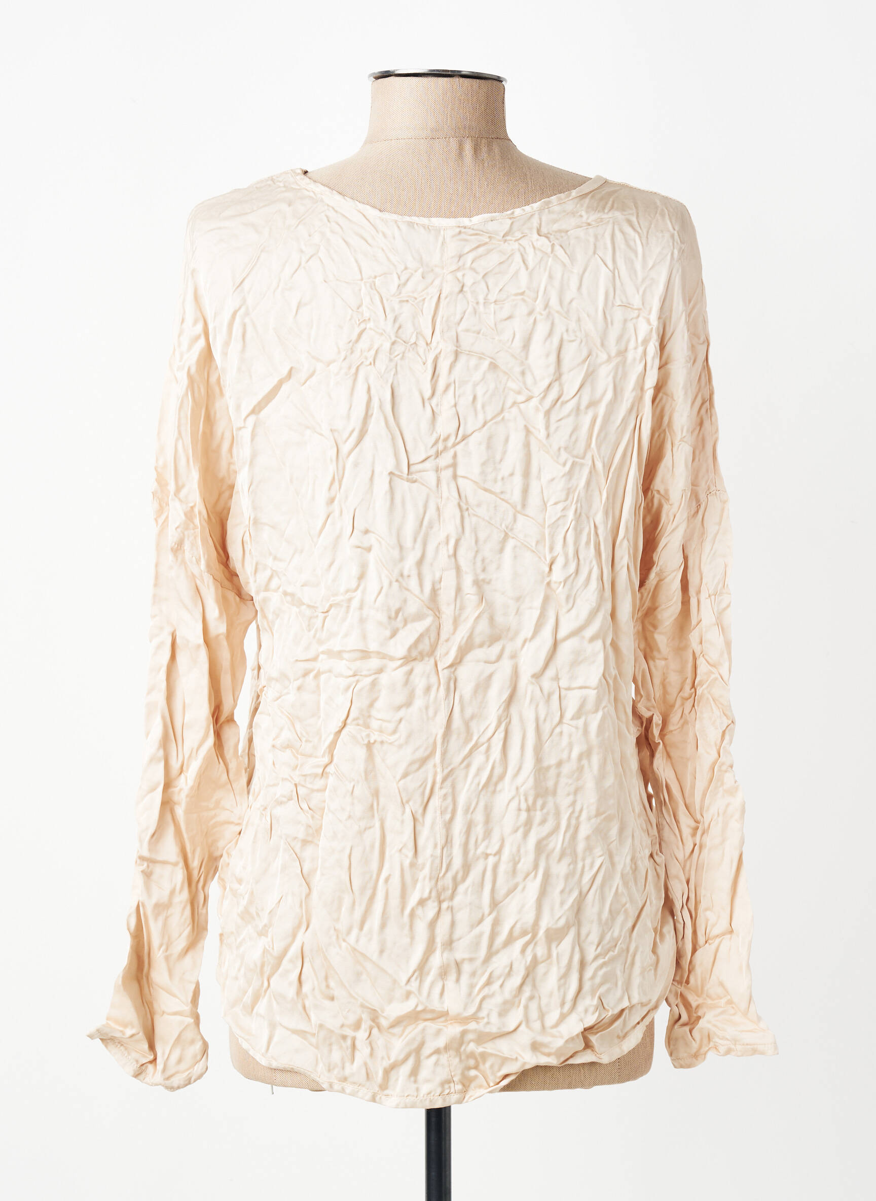 Blouse col rond manches longues beige ANGELA DAVIS femme