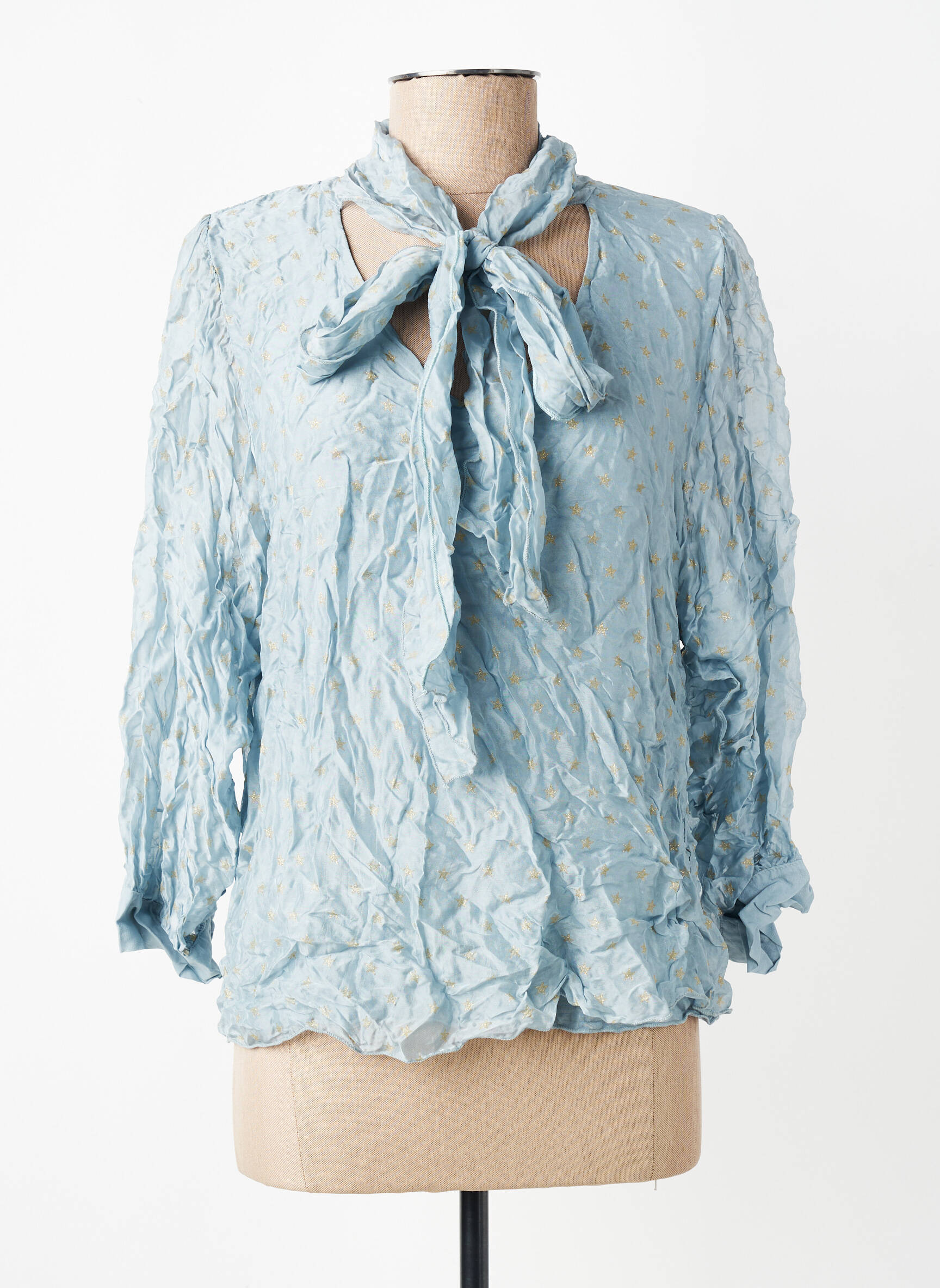Blouse manches 3/4 manches 3/4 bleu ANGELA DAVIS femme