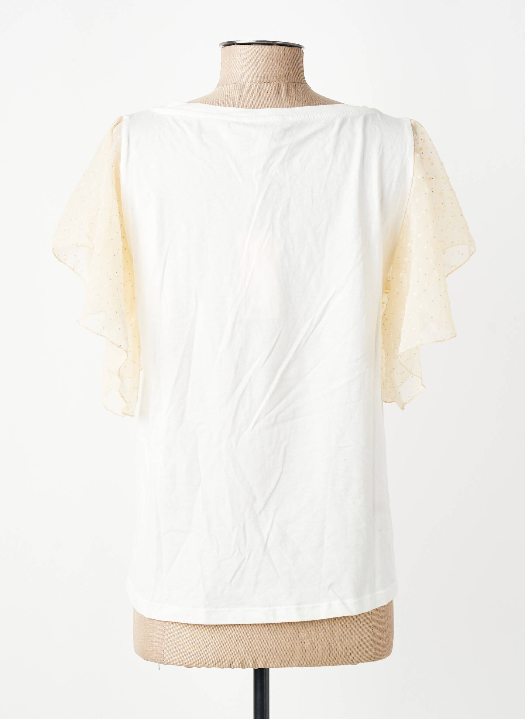 T-shirt stretch manches courtes beige NAS.TY CO' femme