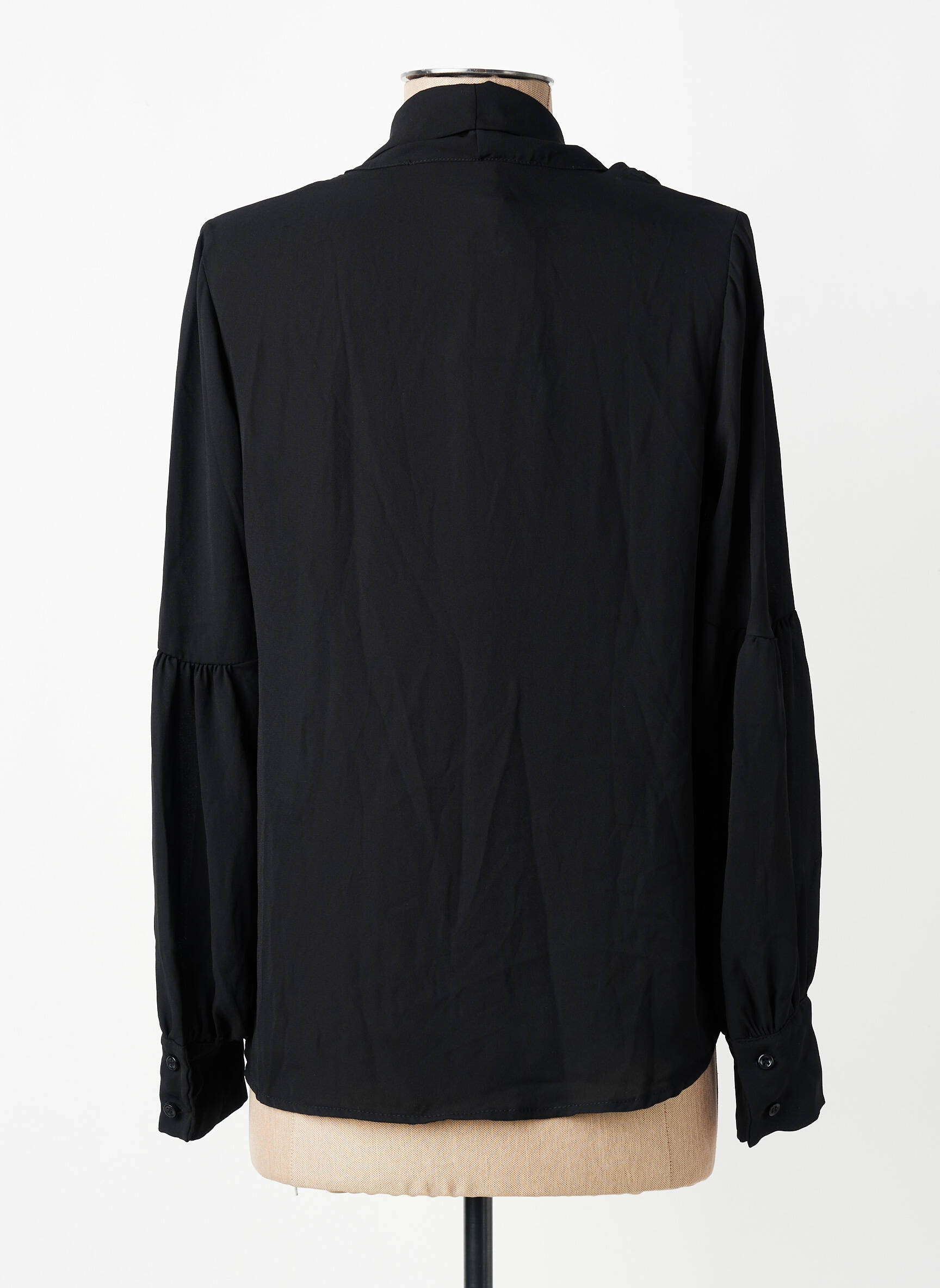 Blouse poignets boutonnés avec fente manches longues noir ANGELA DAVIS femme