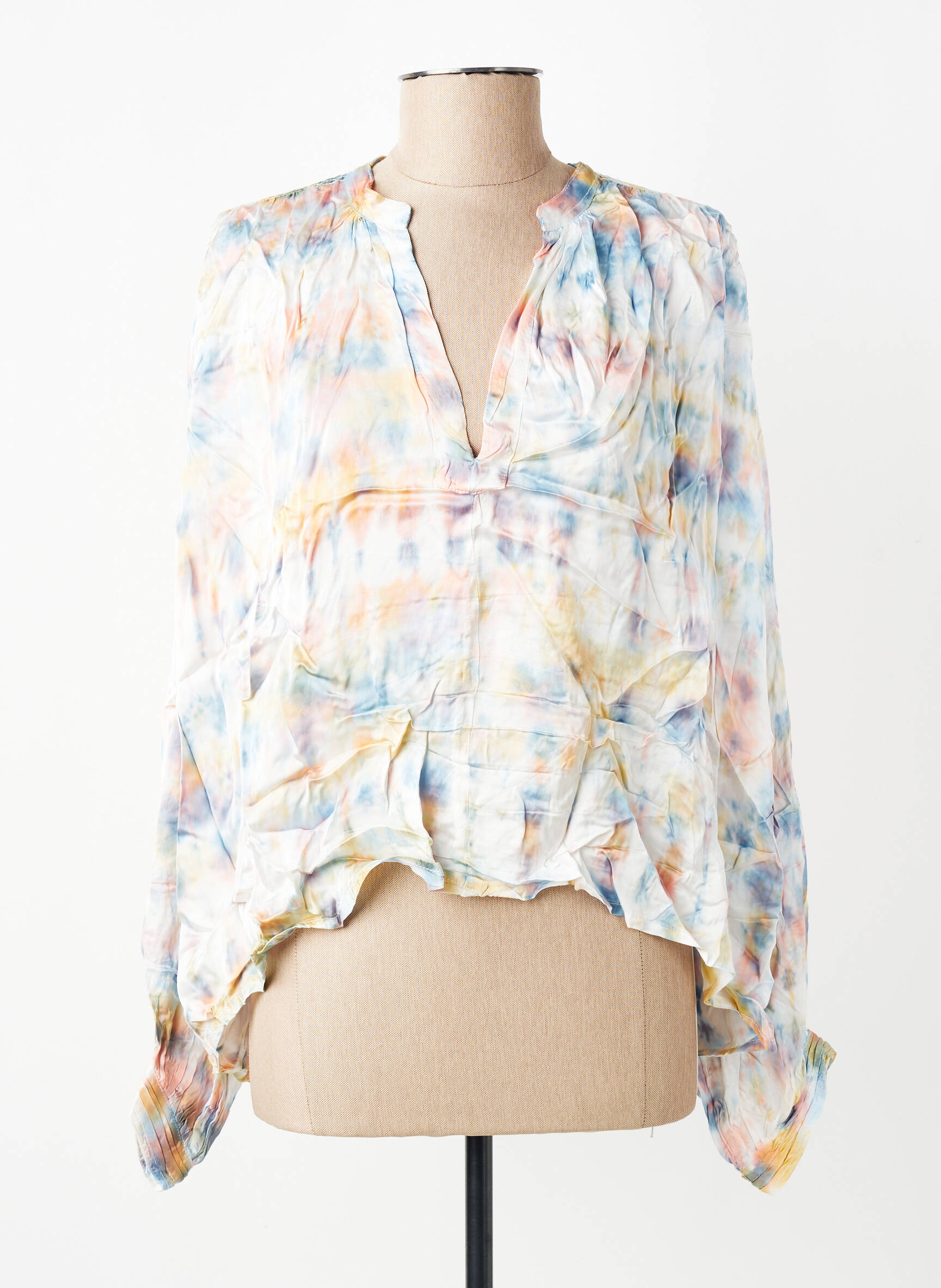Blouse manches longues manches longues bleu CHARLIE JOE femme