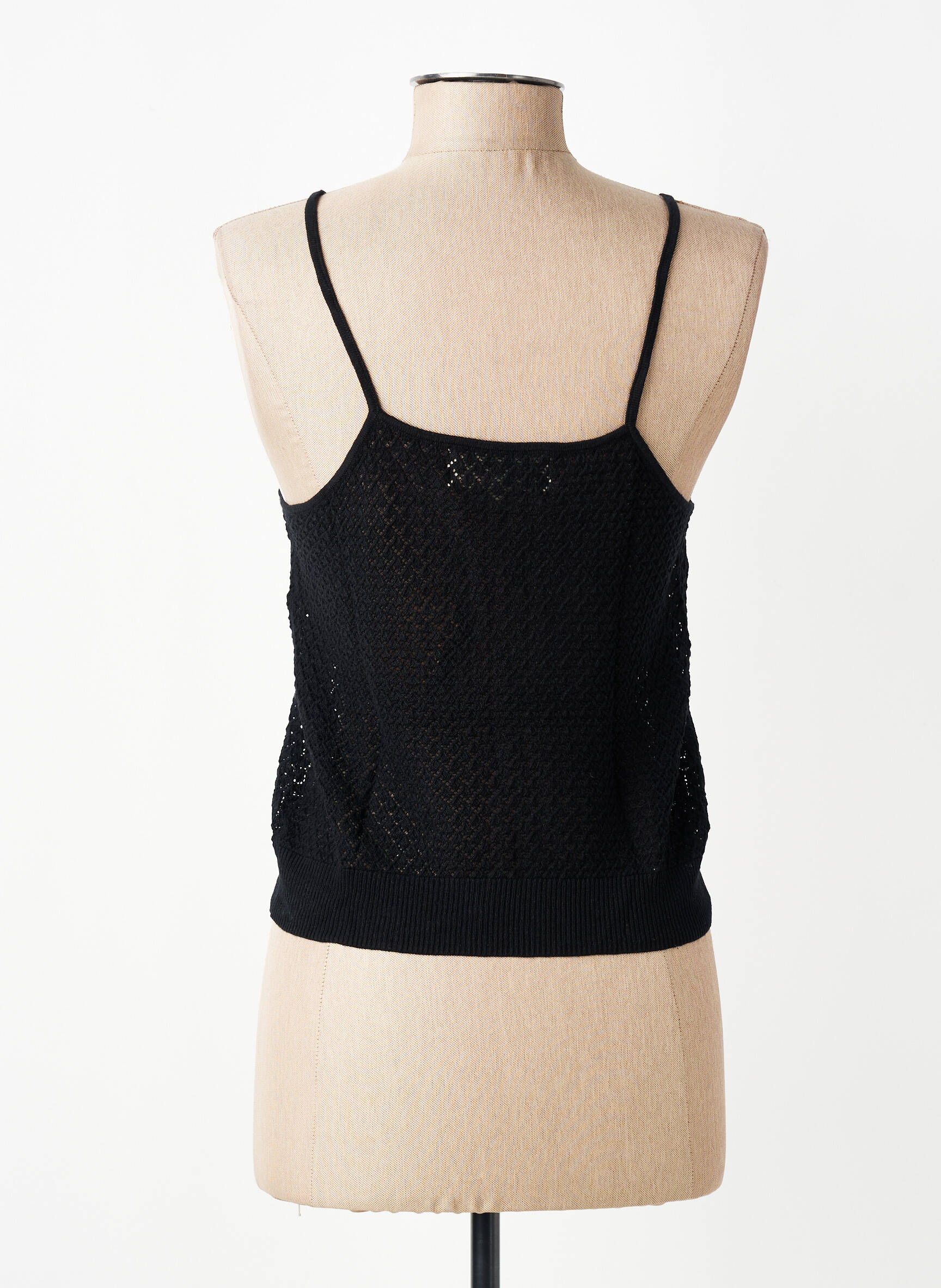 Top tissage jersey fines bretelles noir CHARLIE JOE femme