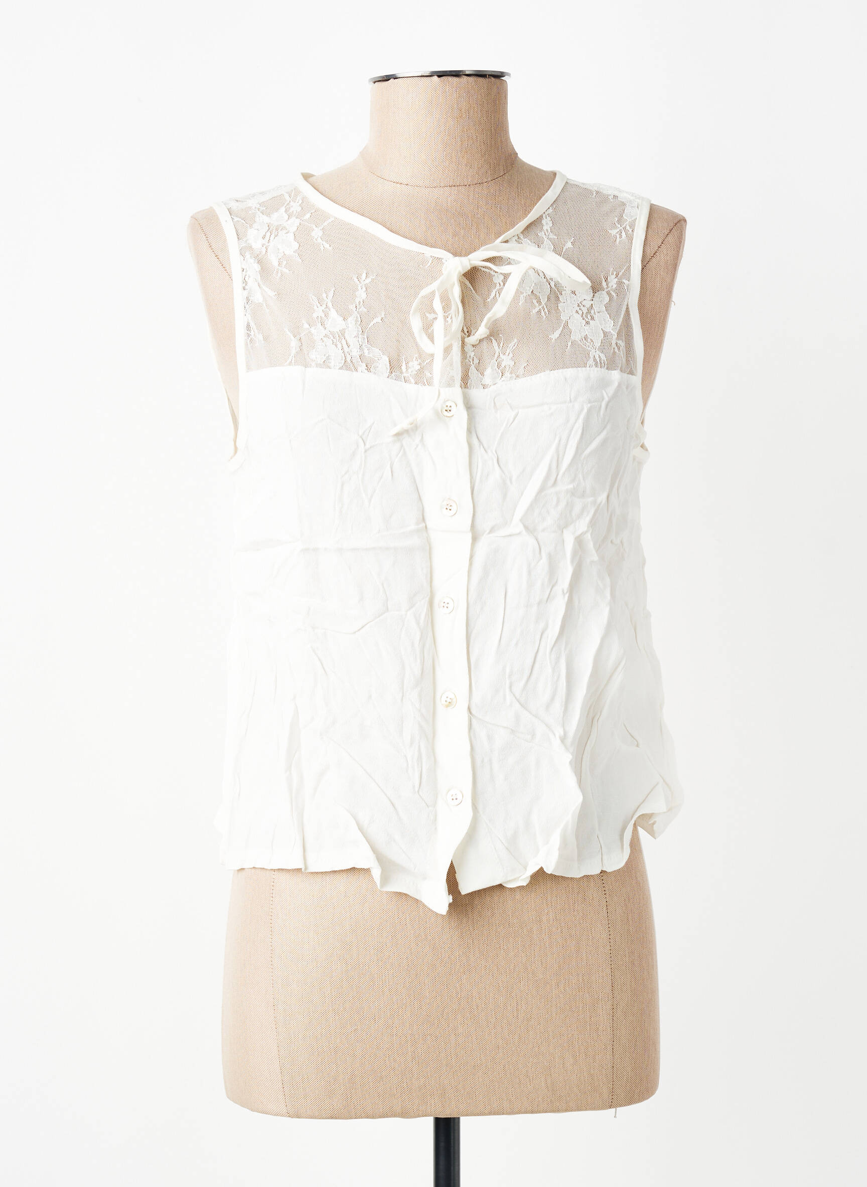 Top stretch sans manche blanc MARYLEY femme